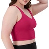 image:imageHanes Womens Moves Crop Bralette VNeck Cropped Pullover Builtin Shelf Bra Odor ControlFresh Berry