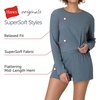 image:imageHanes Womens Originals 2piece Lounge Set Supersoft Cropped Baby Doll Tee amp Sleep Shorts Loungewear SetBlackBlack