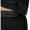 image:imageHanes Womens Originals 2piece Lounge Set Supersoft Cropped Baby Doll Tee amp Sleep Shorts Loungewear SetBlackBlack