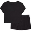 image:imageHanes Womens Originals 2piece Lounge Set Supersoft Cropped Baby Doll Tee amp Sleep Shorts Loungewear SetBlackBlack