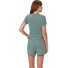 image:imageHanes Womens Originals 2piece Lounge Set Supersoft Cropped Baby Doll Tee amp Sleep Shorts Loungewear SetFaded Sage GreenFaded Sage Green