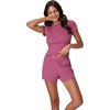 image:imageHanes Womens Originals 2piece Lounge Set Supersoft Cropped Baby Doll Tee amp Sleep Shorts Loungewear SetMauve MoodMauve Mood
