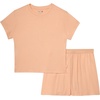 image:imageHanes Womens Originals 2piece Lounge Set Supersoft Cropped Baby Doll Tee amp Sleep Shorts Loungewear SetMellow PeachMellow Peach