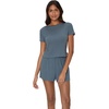 image:imageHanes Womens Originals 2piece Lounge Set Supersoft Cropped Baby Doll Tee amp Sleep Shorts Loungewear SetStargazer GreyStargazer Grey