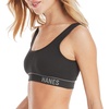 image:imageHanes Womens Originals Seamless Rib Crop Bralette Scoop Neckline Pullover Wireless Bra ComfortFlex FitBlack