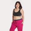 image:imageHanes Womens Originals Seamless Rib Crop Bralette Scoop Neckline Pullover Wireless Bra ComfortFlex FitBlack