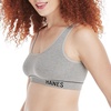 image:imageHanes Womens Originals Seamless Rib Crop Bralette Scoop Neckline Pullover Wireless Bra ComfortFlex FitHeritage Grey Marle