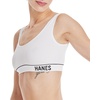 image:imageHanes Womens Originals Seamless Rib Crop Bralette Scoop Neckline Pullover Wireless Bra ComfortFlex FitWhite