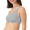 image:imageHanes Womens Racerback Cotton TBack Bralette 3 PackConcrete HeatherIsle GreenMoonlite Heather
