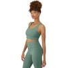 image:imageHanes Womens Sports Bra Moves Racerback Crop Top Yoga Bras for Women Stretch Sports Crop Top with Cutout WickingHerbal Olive Green