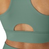 image:imageHanes Womens Sports Bra Moves Racerback Crop Top Yoga Bras for Women Stretch Sports Crop Top with Cutout WickingHerbal Olive Green