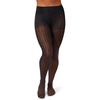 image:imageHanes EcoSmart Openwork Stripe Womens Fashion Tights Control Top Sheer Toe Black