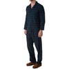 image:imageHanes Mens 100 Cotton Flannel Plaid Pajama Top and Pant Set Long Sleeve Button DownBlack Plaid