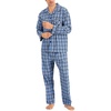 image:imageHanes Mens Woven PlainWeave Pajama SetBlue Green Plaid