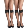 image:imageHanes Silk Reflections Womens Sheer Toe Silky Sheer KneeHigh StockingsBarely Black