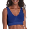image:imageHanes Womens Cozy Wireless Bra FullCoverage Pullover Bra Seamless TShirt BraClematis Blue