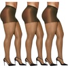 image:imageHanes Womens Curves Control Top Sheer Toe Silky Sheer Pantyhose With Wicking Cool ComfortBarely There Pack of 3