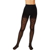 image:imageHanes Womens EcoSmart Fashion Diamond Outline Control Top Sheer Toe TightsBlack