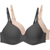 image:imageHanes Womens Invisible Look Underwire Adjustable TShirt Bra 2 PackBlackSoft Taupe