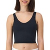image:imageHanes Womens Moves Crop Bralette VNeck Cropped Pullover Builtin Shelf Bra Odor ControlBlack