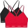 image:imageHanes Womens Moves Seamless Triangle Wireless Bra 360 Flex Light Support Pullover Bra Odor Control 2PackBlackGlimmer Red