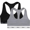 image:imageHanes Womens Originals Racerback Bralette Pack Breathable Stretch Cotton Bras 2PackBlackConcrete Heather