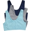 image:imageHanes Womens Pack Cotton Scoopneck Bralette LowImpact Sports Bra 3PackNavyConcrete HeatherUltra Blue