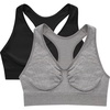 image:imageHanes Womens Seamless Racerback Bra Pullover FullCoverage Bralette 2PackConcrete HeatherBlack