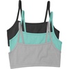 image:imageHanes Womens String Bralette Pack 3Pack Cotton Sports Bralette Bras for Women Solid or Assorted Wireless BrasConcrete HeatherIsle GreenMoonlight