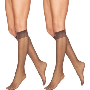 image:imageHanes Alive Womens Full Support Sheer Toe Knee High StockingsBarely There
