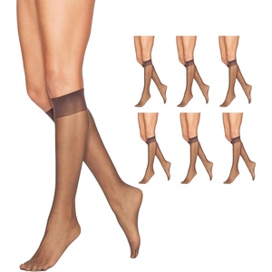 image:imageHanes Alive Womens Full Support Sheer Toe Knee High StockingsBarely There Pack of 6