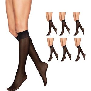 image:imageHanes Alive Womens Full Support Sheer Toe Knee High StockingsJet Pack of 6