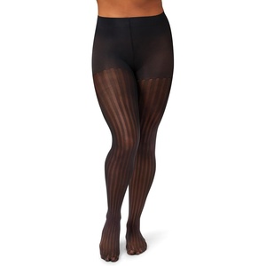 image:imageHanes EcoSmart Openwork Stripe Womens Fashion Tights Control Top Sheer Toe Black