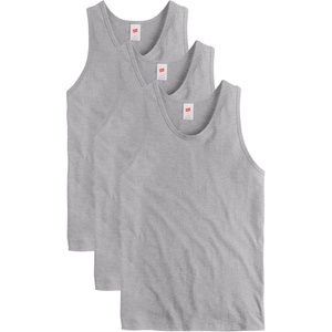 image:imageHanes Mens Essentials Tank Top Pack Midweight Cotton Tanks Sleeveless Shirts 3PackOxford Gray