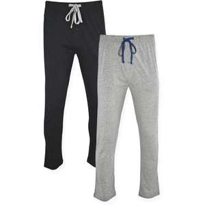 image:imageHanes Mens Solid Knit Sleep Pant With Pockets and DrawstringBlackActive Grey