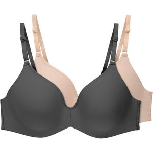 image:imageHanes Womens Invisible Look Underwire Adjustable TShirt Bra 2 PackBlackSoft Taupe