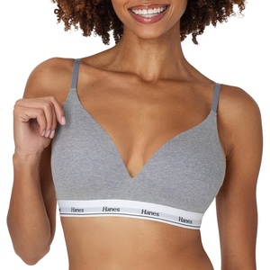 image:imageHanes Womens Originals Full Coverage Contour Wireless Stretch Cotton TShirt BraConcrete Heather