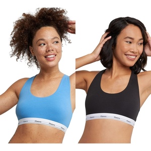 image:imageHanes Womens Originals Racerback Bralette Pack Breathable Stretch Cotton Bras 2PackProvence BlueBlack