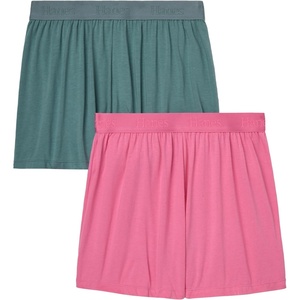 image:imageHanes Womens Originals Sleep Shorts 2Pack Comfywear Supersoft Lounge Shorts Pack 325Faded Sage GreenParrot Pink