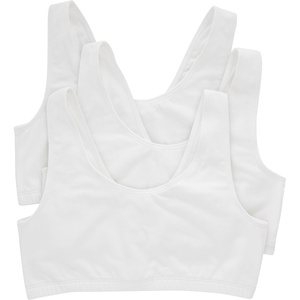 image:imageHanes Womens Pack Cotton Scoopneck Bralette LowImpact Sports Bra 3PackWhiteWhiteWhite