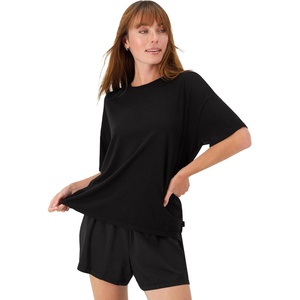 image:imageHanes Womens Pajamas Set Comfywear Pajamas for Women Set Originals SupertSoft Loungewear TShirt amp Sleep ShortsBlack