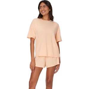 image:imageHanes Womens Pajamas Set Comfywear Pajamas for Women Set Originals SupertSoft Loungewear TShirt amp Sleep ShortsMellow Peach