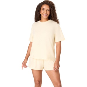 image:imageHanes Womens Pajamas Set Comfywear Pajamas for Women Set Originals SupertSoft Loungewear TShirt amp Sleep ShortsMoon Mist Yellow