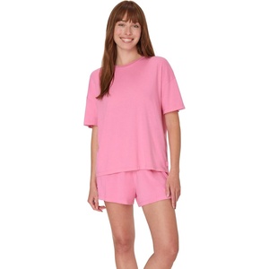 image:imageHanes Womens Pajamas Set Comfywear Pajamas for Women Set Originals SupertSoft Loungewear TShirt amp Sleep ShortsParrot Pink