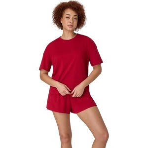 image:imageHanes Womens Pajamas Set Comfywear Pajamas for Women Set Originals SupertSoft Loungewear TShirt amp Sleep ShortsRosey Red