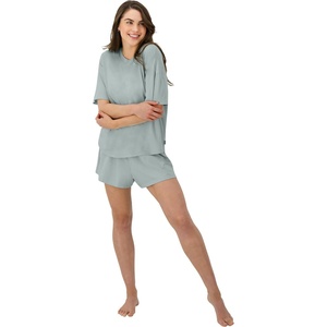 image:imageHanes Womens Pajamas Set Comfywear Pajamas for Women Set Originals SupertSoft Loungewear TShirt amp Sleep ShortsSoft Celadon