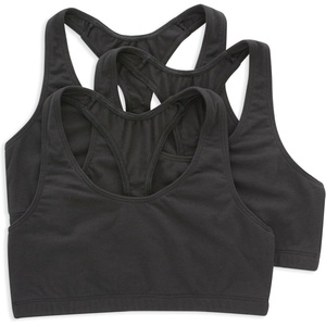 image:imageHanes Womens Racerback Cotton TBack Bralette 3 PackBlackBlackBlack