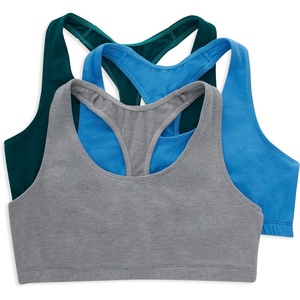 image:imageHanes Womens Racerback Cotton TBack Bralette 3 PackGreen MarbleProvence BlueConcrete Heather