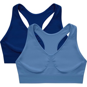 image:imageHanes Womens Seamless Racerback Bra Pullover FullCoverage Bralette 2PackDenim Jacket BlueNavy Eclipse
