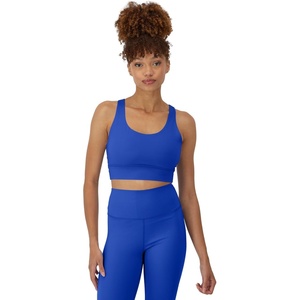 image:imageHanes Womens Sports Bra Moves Racerback Crop Top Yoga Bras for Women Stretch Sports Crop Top with Cutout WickingDeep Royal